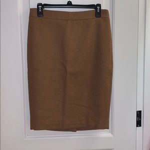 Camel wool pencil skirt